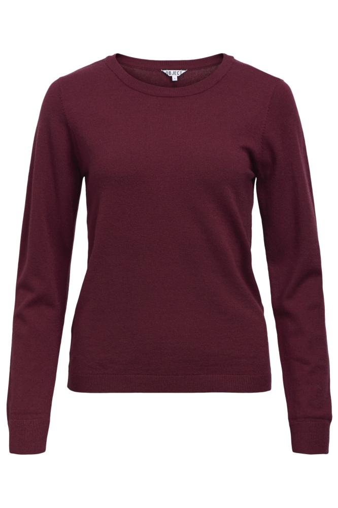 Object bordeaux dames trui | Vooraanzicht