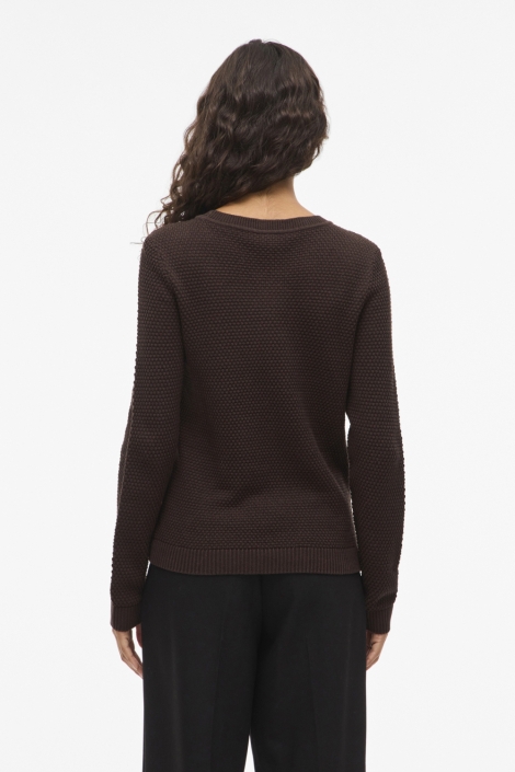 Vila bruine dames trui | Model achteraanzicht