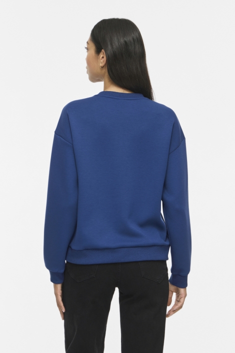 Vila blauwe dames sweater | Model achteraanzicht