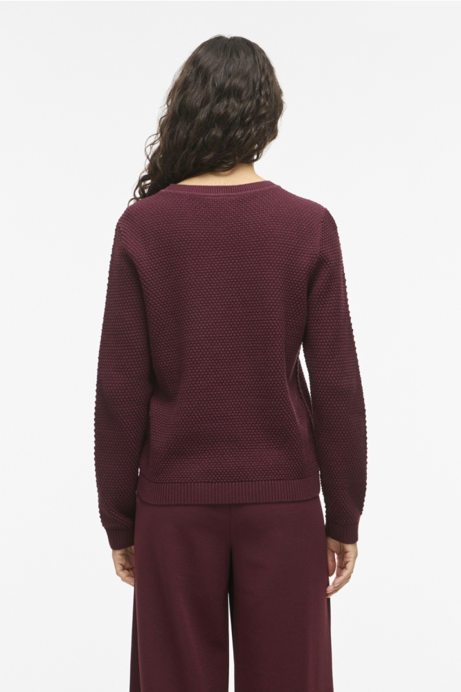 Vila bordeaux dames trui | Model achteraanzicht