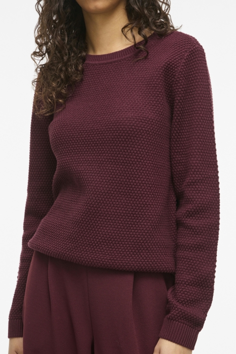 Vila bordeaux dames trui | Close up