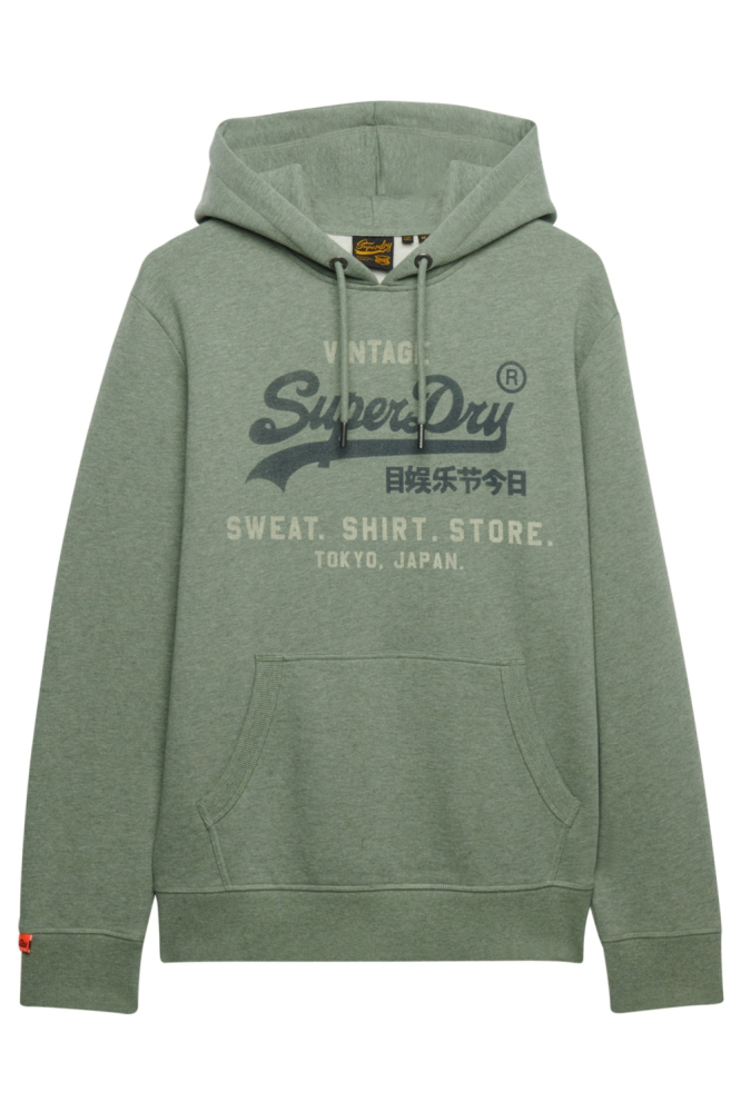Superdry groene heren sweater | Vooraanzicht