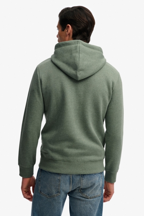 Superdry groene heren sweater | Model achteraanzicht