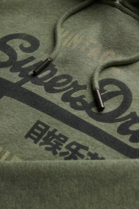 Superdry groene heren sweater | Close up