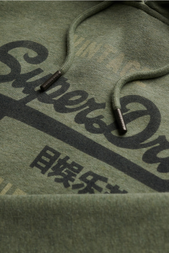 Superdry groene heren sweater | Close up