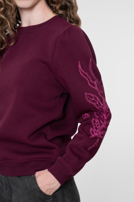 Geisha bordeaux dames sweater | Close up