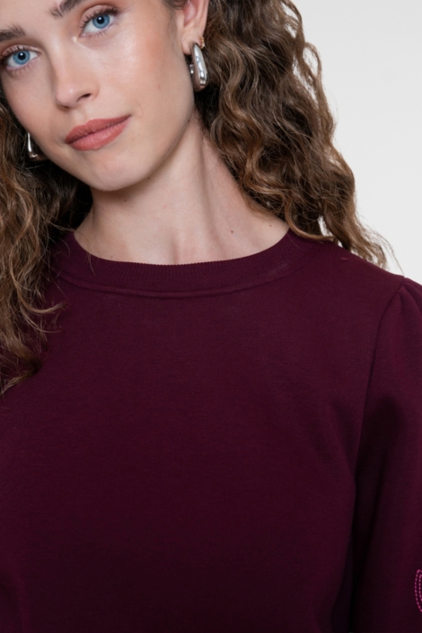 Geisha bordeaux dames sweater | Close up