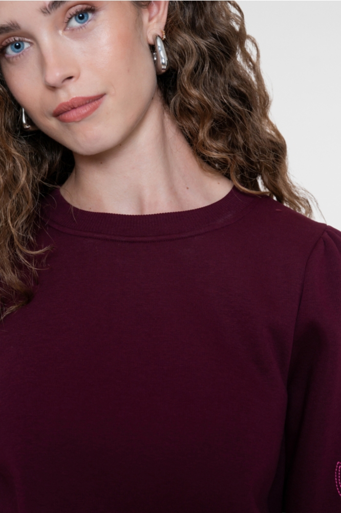 Geisha bordeaux dames sweater | Close up