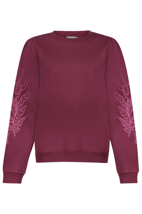 Geisha bordeaux dames sweater | Vooraanzicht