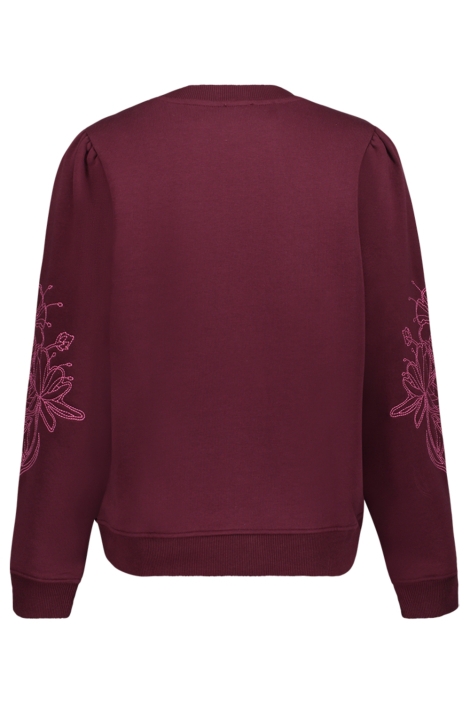 Geisha bordeaux dames sweater | Achteraanzicht