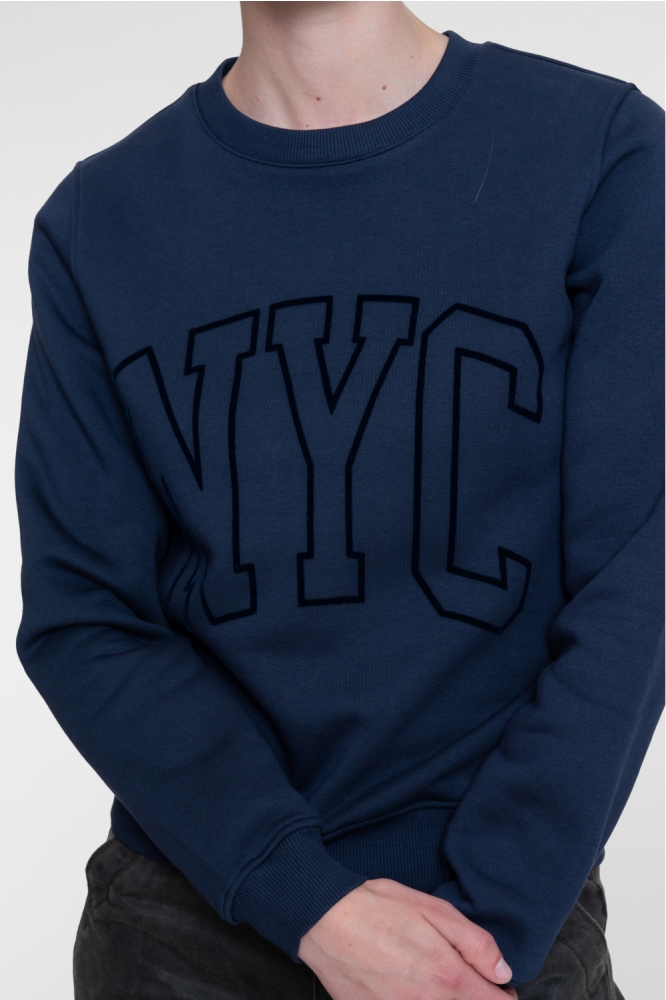 Geisha blauwe dames sweater | Close up