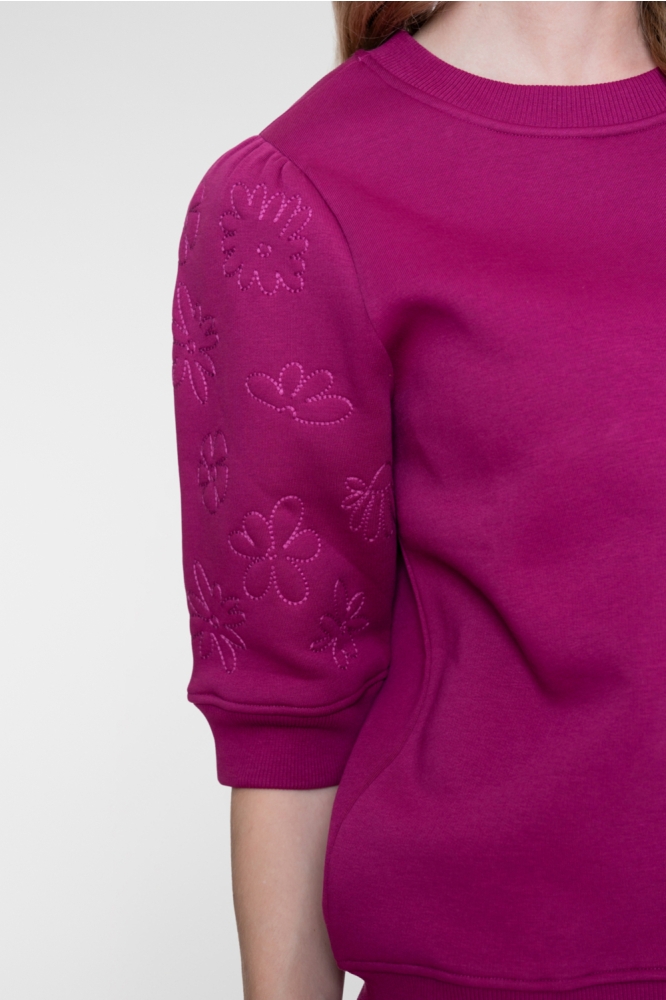 Geisha roze dames sweater | Close up