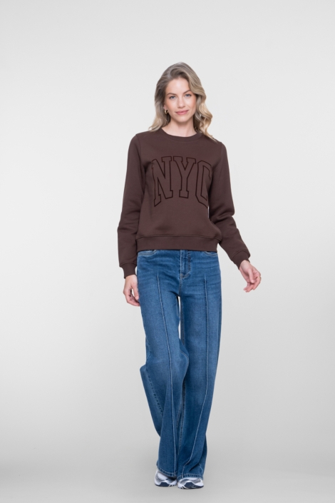 Geisha bruine dames sweater | Model