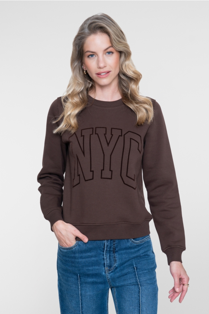 Geisha bruine dames sweater | Model