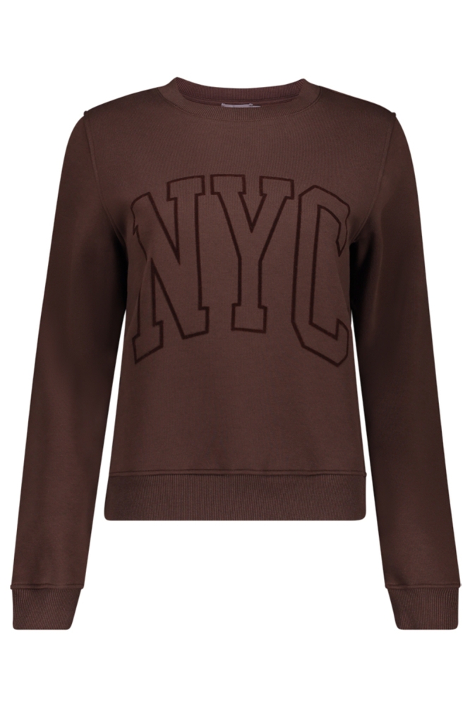 Geisha bruine dames sweater | Vooraanzicht