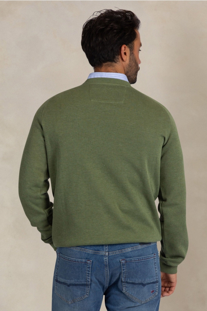 NZA groene heren sweater | Model achteraanzicht