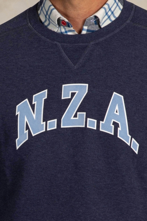 NZA blauwe heren sweater | Kleurstaal