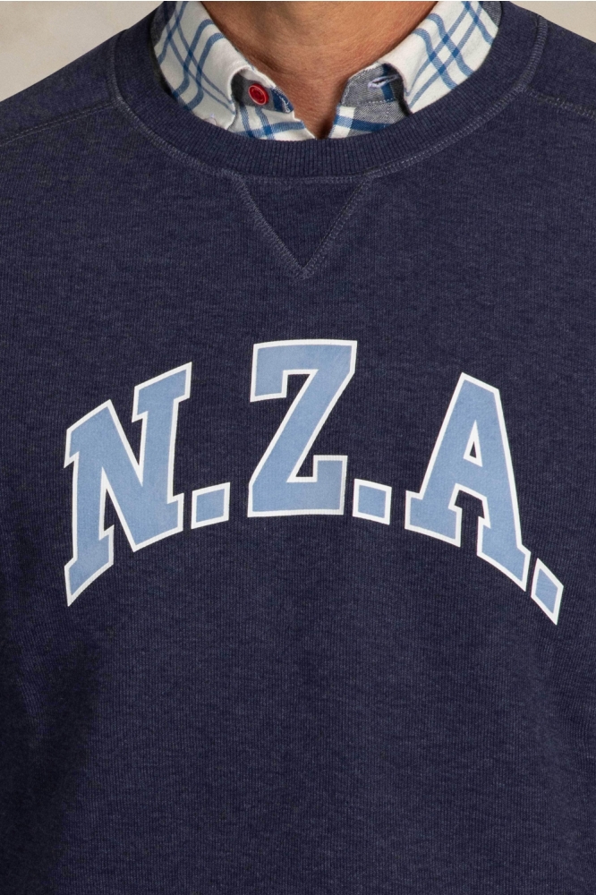 NZA blauwe heren sweater | Kleurstaal