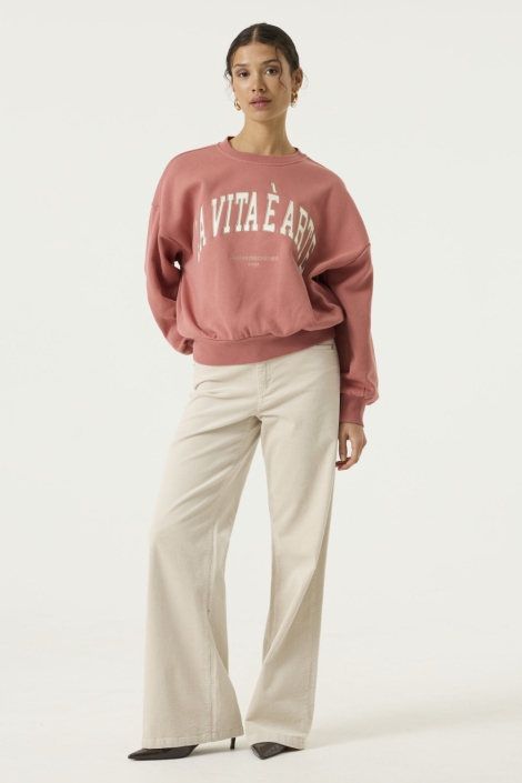Garcia roze dames sweater | Model
