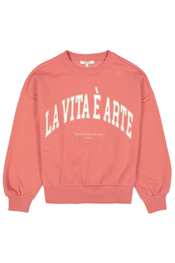 Garcia roze dames sweater | Vooraanzicht