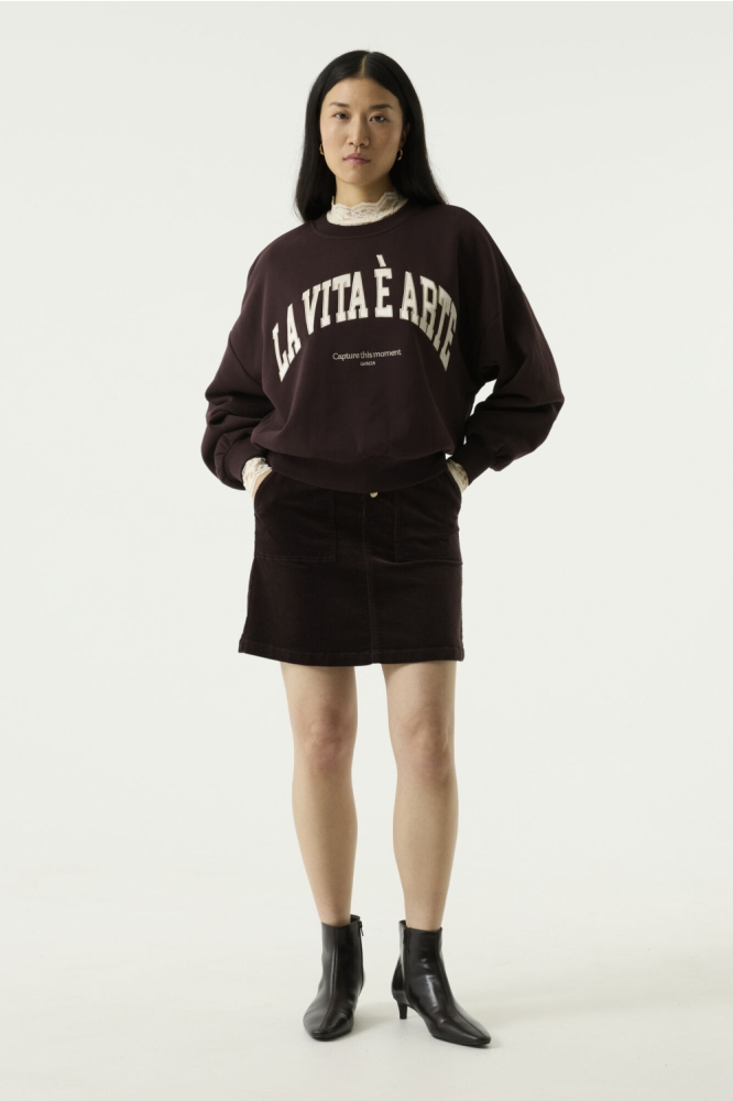 Garcia bruine dames sweater | Model