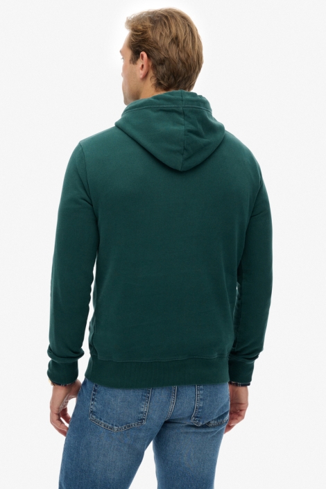 Superdry groene heren sweater | Model achteraanzicht