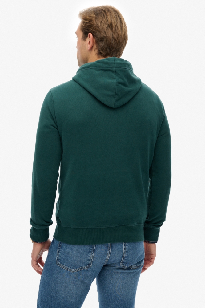 Superdry groene heren sweater | Model achteraanzicht