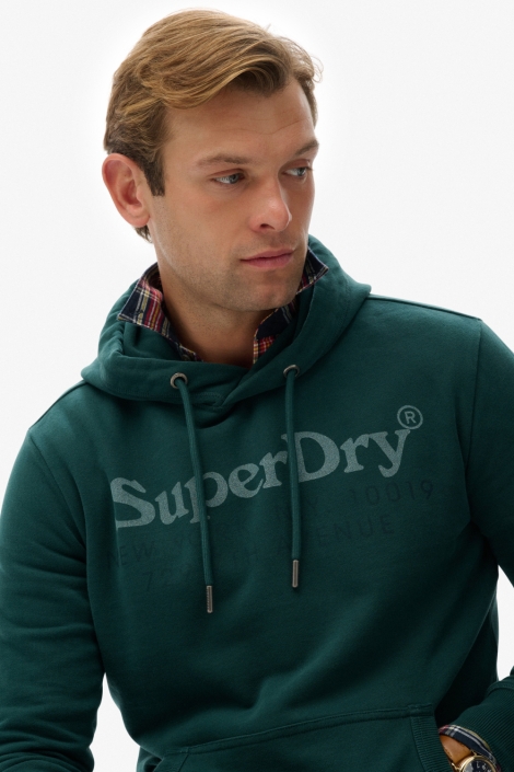 Superdry groene heren sweater | Close up