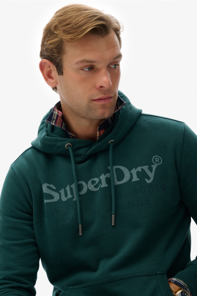 Superdry groene heren sweater | Close up