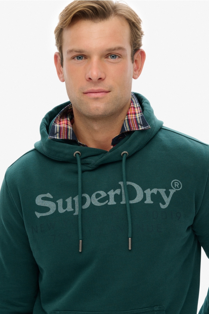 Superdry groene heren sweater | Close up