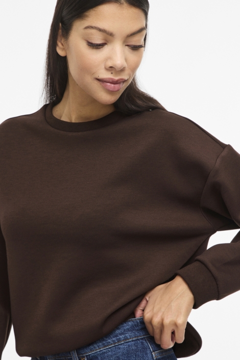 Vila bruine dames sweater | Close up