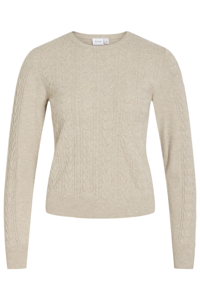 Vila beige dames trui | Vooraanzicht