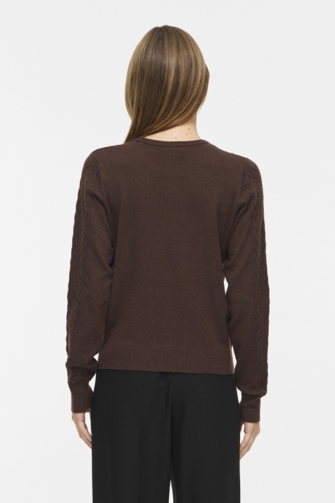 Vila bruine dames trui | Model achteraanzicht