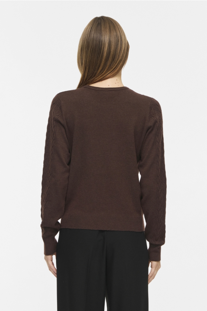 Vila bruine dames trui | Model achteraanzicht