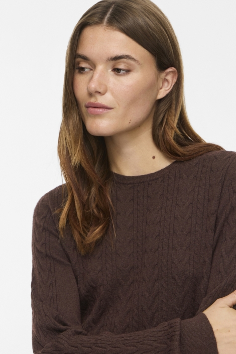 Vila bruine dames trui | Close up