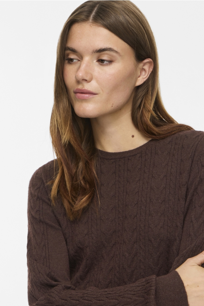 Vila bruine dames trui | Close up