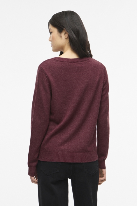 Vila bordeaux dames trui | Model achteraanzicht