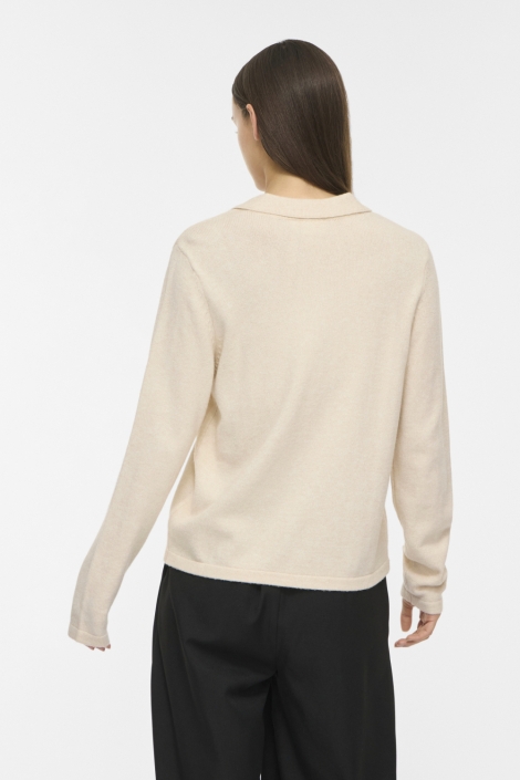 Vila beige dames trui | Model achteraanzicht