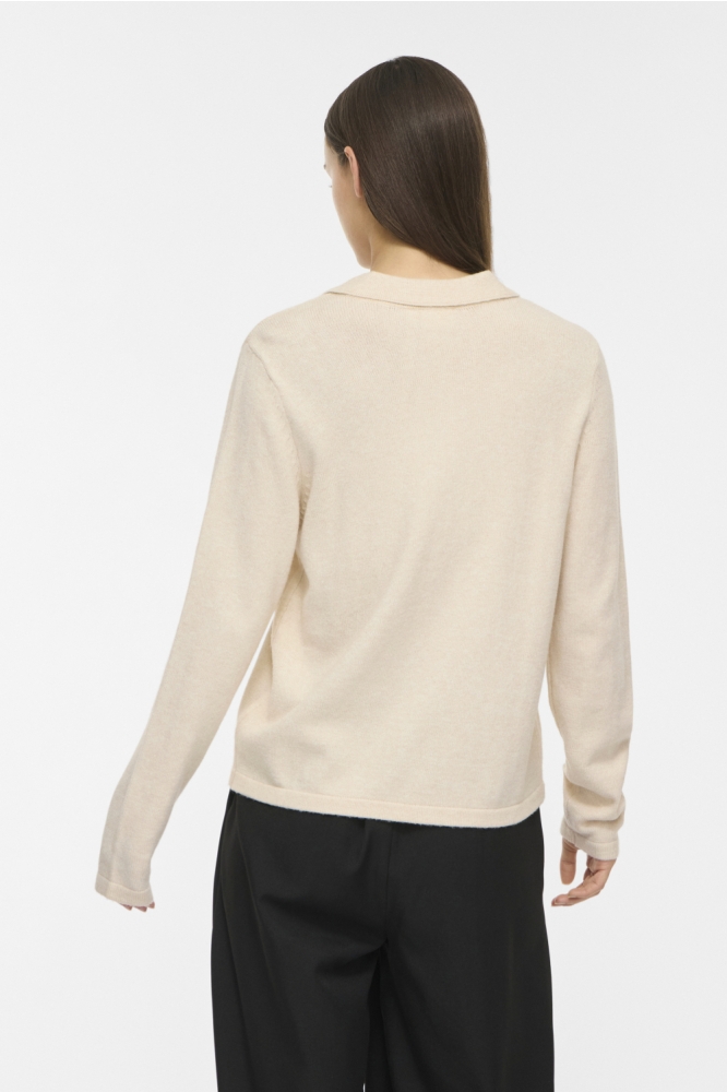 Vila beige dames trui | Model achteraanzicht
