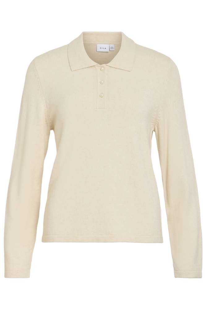 Vila beige dames trui | Vooraanzicht