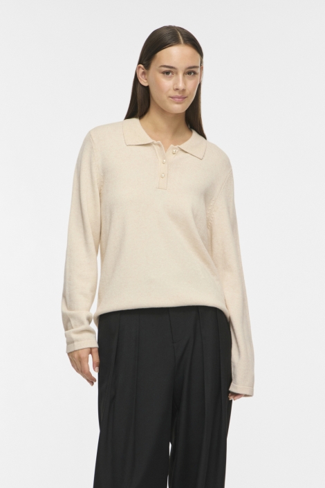 Vila beige dames trui | Model vooraanzicht