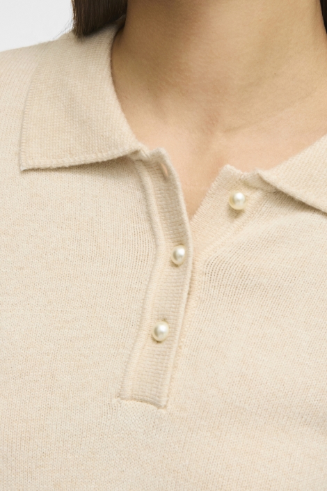 Vila beige dames trui | Close up