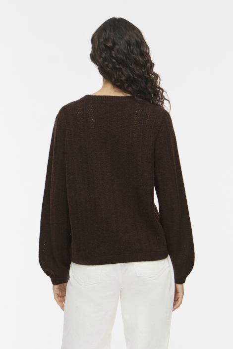 Vila bruine dames trui | Model achteraanzicht