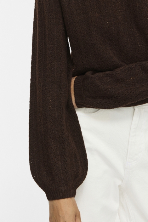 Vila bruine dames trui | Close up