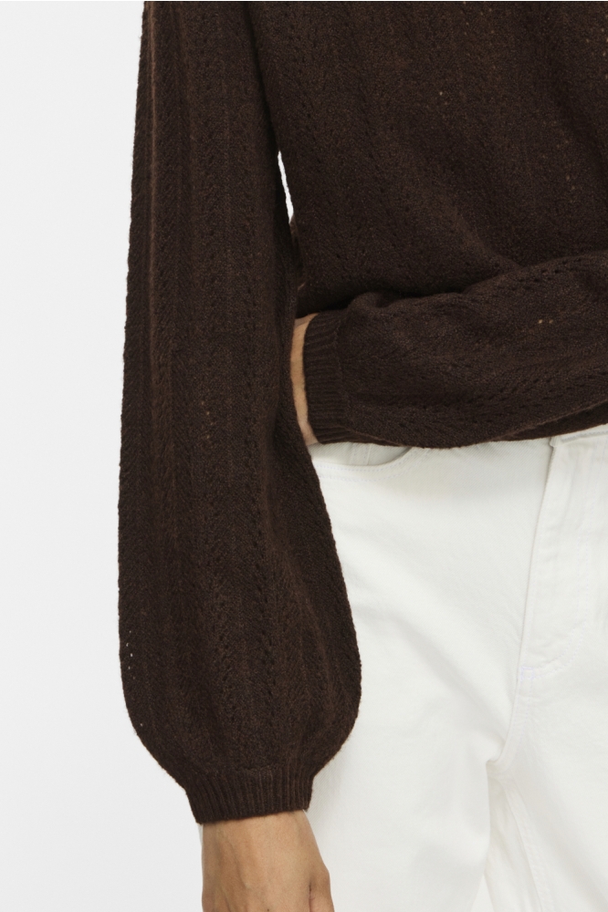 Vila bruine dames trui | Close up