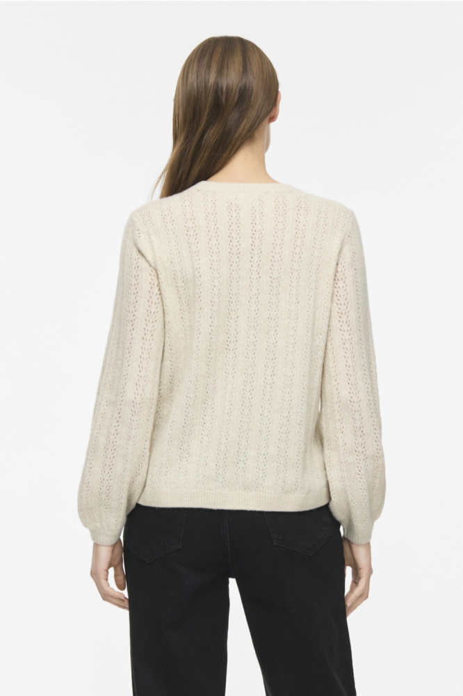 Vila beige dames trui | Model achteraanzicht