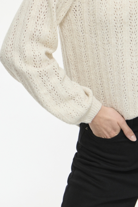 Vila beige dames trui | Close up