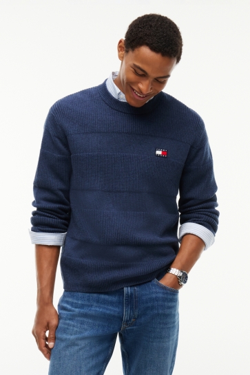 Tommy Jeans Trui TJM REG TEXTURED SWE DM0DM23571 D1B BASIC NAVY HTR