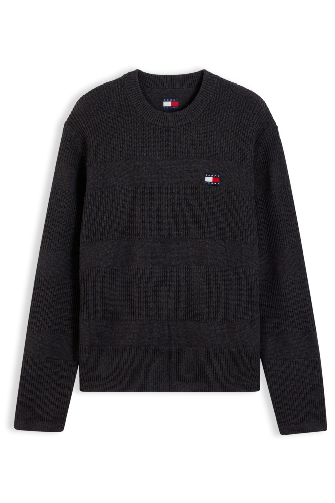Tommy Jeans zwarte heren trui | Vooraanzicht