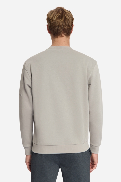 NO-EXCESS grijze heren sweater | Model achteraanzicht